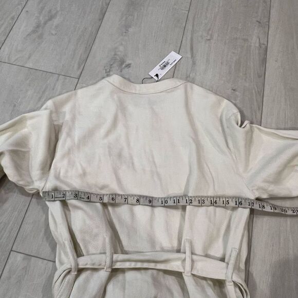 The Drop Ivory Utility Tie-Waist Loose-Fit Shirt Dress size s - Picture 4 of 7